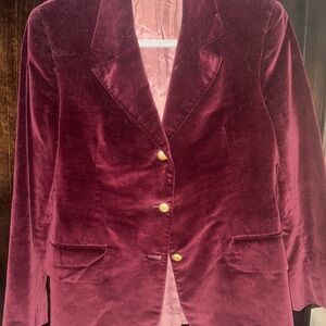 Women burgundy velvet, Brooks Brothers blazer